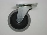 Swivel caster, 4 diameter x 15/16 wide thermoplastic rubber wheel on polyolefin core with plain bearing. 125 pound load capacity.