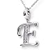 Silver Diamond Initial Pendant E with Silver Chain
