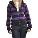 Living Dead Souls Stripy Knitted Hoodie (Purple/Black)