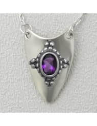 Sterling Silver Aromatherapy Necklace Featuring a Genuine Amethyst