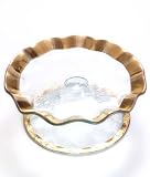Antique Gold Ruffle Petits Fours Stand by Annieglass