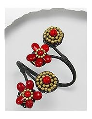 Flower Cuff Bracelet In Brass