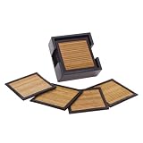 Thirstystone Bamboo Coaster Set with Wood Holder