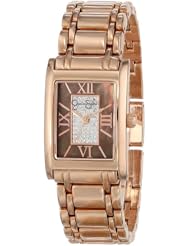 Jessica Simpson Womens JS033D Tank Case Analog Pave Dress Watch