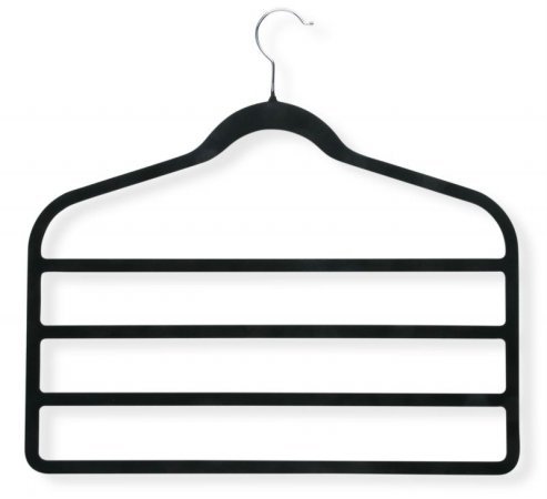 Honey-Can-Do HNGT01340 Black Velvet Touch 4-Step Hanger Black, 4-Pack