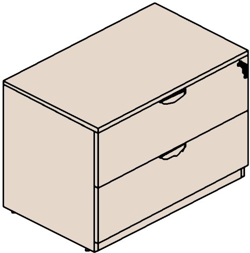 36''W x 22''D x 30''H Contemporary Two-Drawer Lateral File with Mahogany Finish [SL-CF5212-MAH-GG]