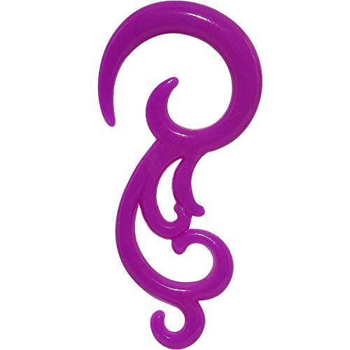 8 Gauge Purple Acrylic Southwestern Swirls Taper (1 Piece) Spiral Plug (1 Piece)