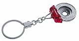 Red Brake Disc Key Ring