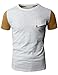 H2H Mens Slub Cotton Crew Neck T-shirts with Non-pocket