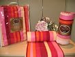 DaDa Bedding Polar Fleece Blanket Full Stripe , Red and Orange