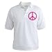 Artsmith, Inc. Golf Shirt Flowered Peace Symbol Pnk