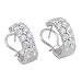 14K White Gold 2 ct. Machine Set Diamond Hoop Earrings (F-G Color, VS Clarity)