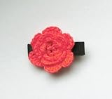 Baby Deer Clips　ヘアクリップ for ベビー　ニットフラワーミニ (オレンジ)