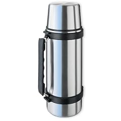 Isosteel VA-9553Q Vakuum-Isolierflasche 1,0 L aus 18/8 Edelstahl mit Quickstop-Einhandausgie�system, Trinkbecher und Griff
