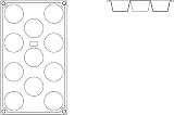 2 Muffin Non-Stick Silicone Mold Size: Dia 2 x H 1 1/8