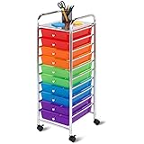 Honey-Can-Do CRT-02214 Rolling Office Organizer, 10-Drawer