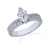 1.40 Ct Marquise Diamond Engagement Ring Pave SI3-G 14K