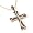 14K Gold Ruby & Diamond Cross Pendant w/ Chain