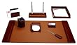 Mocha Leather 8Pc Executive Desk Set in Gift Box