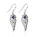 Sterling Silver Celtic Square-Shaped Amethyst Earrings