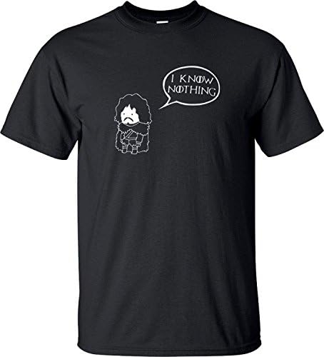 Jon Snow Game Of Thrones Inspired T Shirt Tee Top Mens Funny I Know Nothing (Medium, Black)