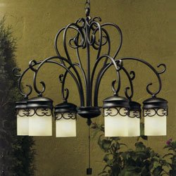 Kichler Textured Black Almeria Outdoor Chandeliers Dining by Kichler
