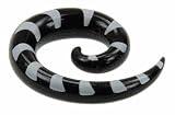 ACRYLIC SPIRAL WITH BLACK AND WHITE PRINT PLUG 6g - Sold Individually