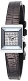 Gucci Women`s YA128509 G Frame Square Black Lizard Strap Diamond Dial Watch