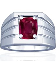 Platinum Cushion Cut Ruby Solitaire Ring