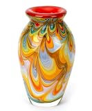 100% Handcraft Murano Glass Art Glass Vase Mouth Blown Art Rainbow