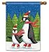Penguins on Ice Winter Standard House Flag