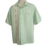 Mens Retro Bowling Shirt Casual Short Sleeved Golf Themed Large