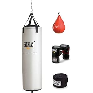 Everlast Heavy Bag Boxing Training Kit 70 lb Punching Bag Gloves Hand Wraps + MORE New