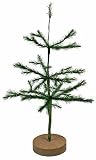 15" Primitive Feather Christmas Pine Tree with Wood Base