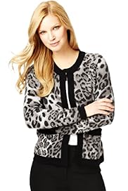 Pure Cashmere Animal Print Cardigan