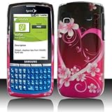 For Sprint Samsung Replenish M580 Accessory - Purple Heart Designer Hard Ca ....
