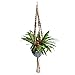 Homebunnyy Plant Hanger Macrame Jute 4 Legs Hanging Rope Plant Hangers 40 Inch for Indoor Outdoor Decorative Room Garden Flower Pots with Beads