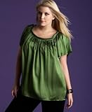 INC International Concepts? Plus Size Pleated Scoop-Neck Blouse