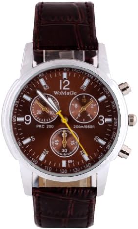 2013newestseller 1pcs Brand watches Fashion style women's Ladies Mens Universe Three Circle Dial Watches Imitation leather Link Analog Watches Brown