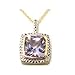 9K Yellow Gold Cushion cut Pink Amethyst & title=