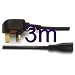 Power Cord UK Plug to Figure 8 Fig of 8 Lead Cable C7 3m
