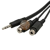 Premium 3.5mm Stereo Plug Male to Two 3.5mm Jack Plug Female Cable (6 ft / 1.8m) for Xbox 360