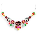 Ayala Bar Hip Fabrics Necklace in Burgundy and Candy Colors #8681 ANK ONK
