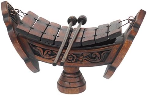 Thai Teak Wood Traditional Musical Instrument Wooden Xylophone 8 Bar Notes