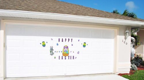 Happy Easter with Bunny, Basket and Eggs Magnetic Door Decorations