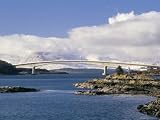 Skye Bridge Across Kyle Akin with Snow on the Mountains of Skye in Late Winter, Highland Region, UK Photographic Poster Print by Pearl Bucknall, 12x9