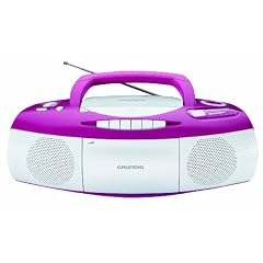 Grundig RRCD 1200 Tragbares Radio-Recorder mit CD-Player wei�/rosa