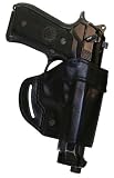 Black Leather Compact Askins Holster for Colt 1911 Government, Commander and Clones, Right Handed