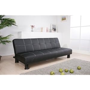 Click Clack Sofa on Black Faux Leather Click Clack Futon Sofa Bed New Amazon Co Uk