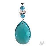 Dress My Cupcake 3.5 Tiffany Blue Faceted Classic Magnetic Hanging Crystals, Set of 3 - Wedding Decoration, Vases, Elegant Party Supplies
